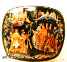 【激レア】ロシアの絵画装飾ボックス Handcrafted authentic wooden Russian collectibles - Alkota
