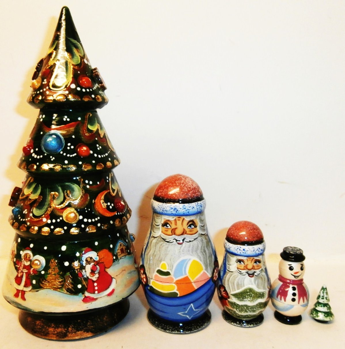 "It is Christmas!", 8"H, ct50, Russian Nesting Doll Handcrafted